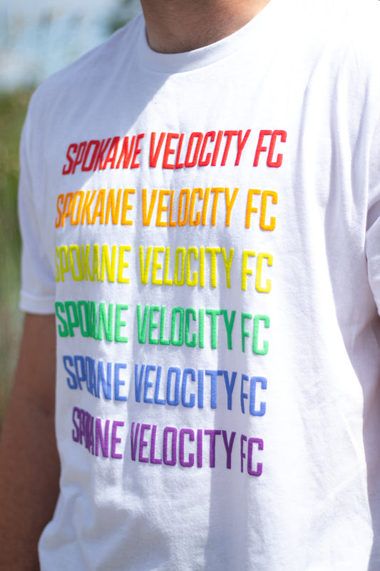 Unisex Spokane Velocity Puff Print Pride T-Shirt