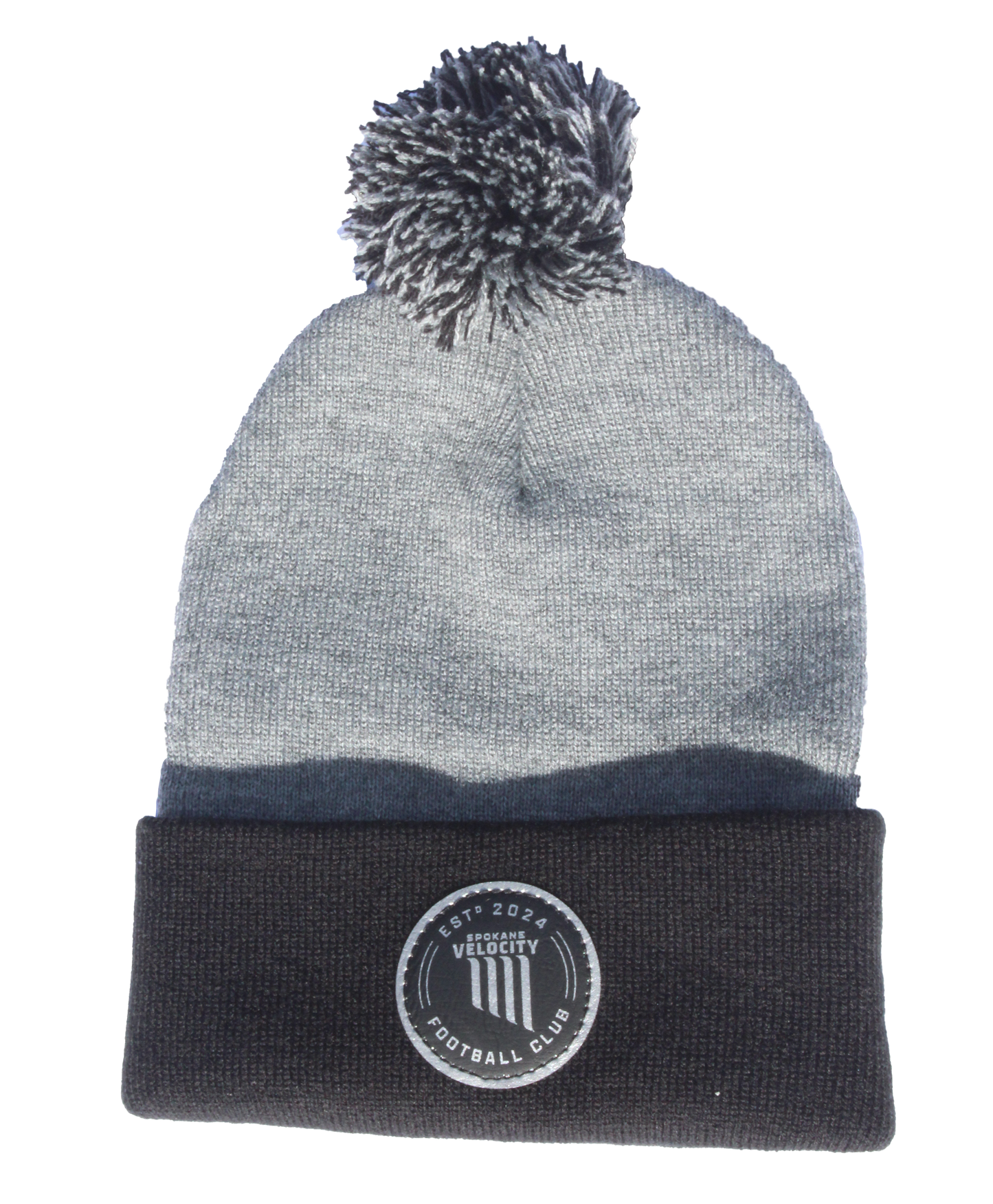 Spokane Velocity Metallic Patch Pom Beanie
