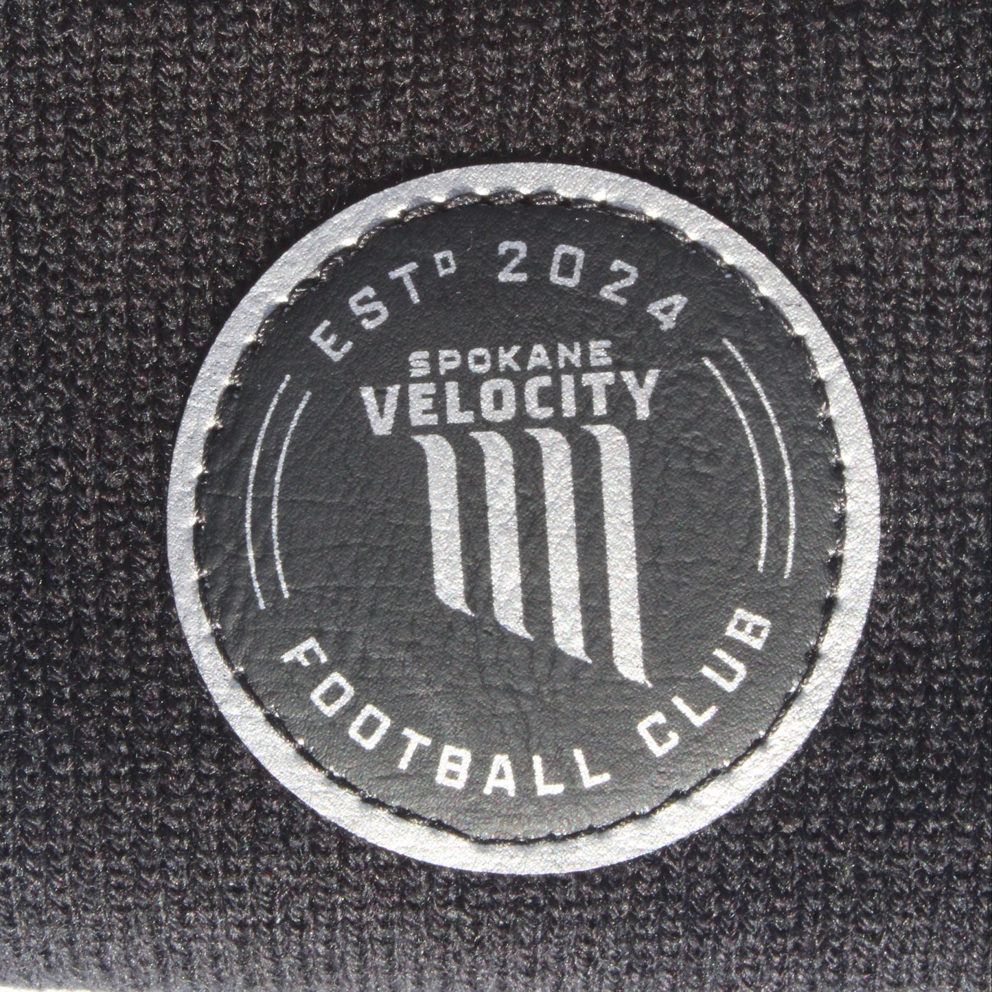 Spokane Velocity Metallic Patch Pom Beanie