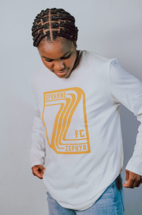 Zephyr Gold Crest Long Sleeve White Shirt