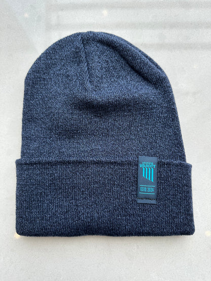 Blue Velocity Beanie Label Tag