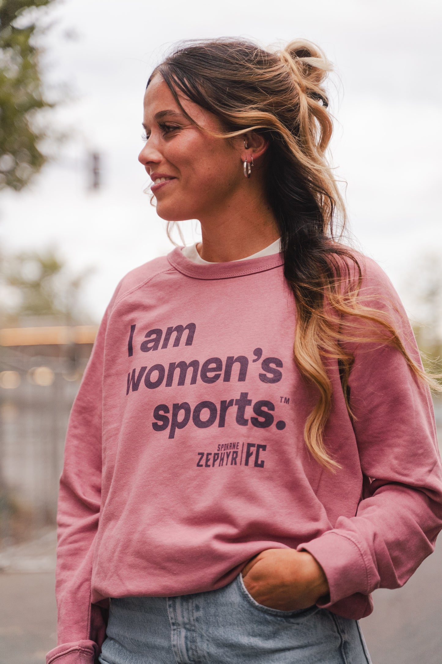 I Am Women's Sports Zephyr FC Mauve Crewneck