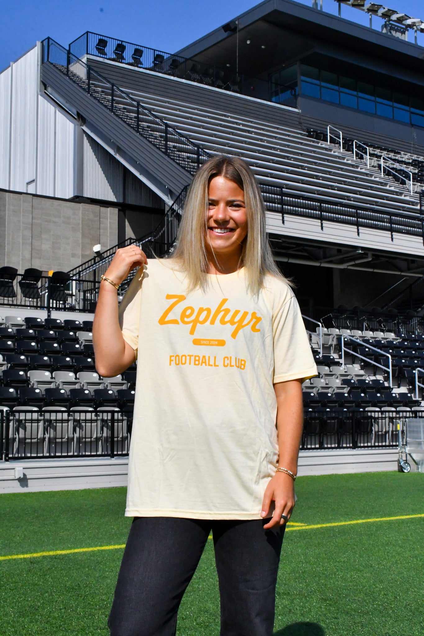 Zephyr Varsity Soft Yellow T-Shirt