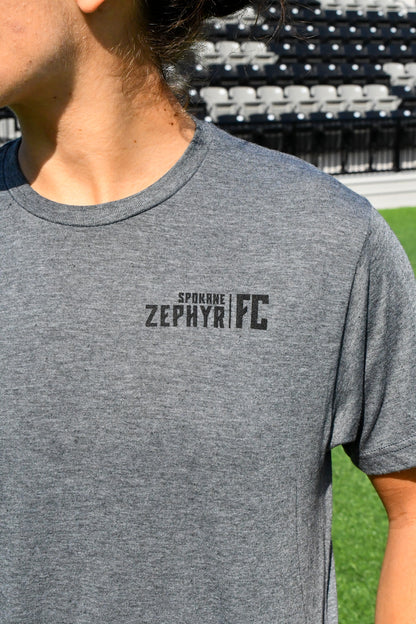 Zephyr FC Gray Front + Back Logo T-Shirt
