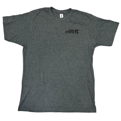 Youth Gray Zephyr FC Front + Back Logo T-Shirt
