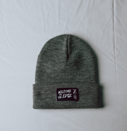 Navy Patch Welcome to the Edge Grey Beanie