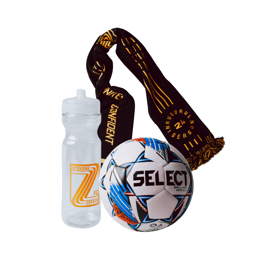 Buy a Spokane Zephyr Inaugural Season Scarf, Water Bottle & Select Soccer Ball for a 25% Discount