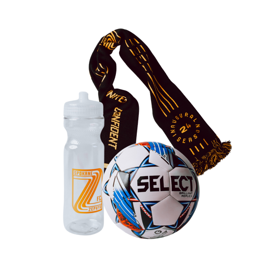 Buy a Spokane Zephyr Inaugural Season Scarf, Water Bottle & Select Soccer Ball for a 25% Discount